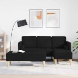 VidaXL Set de canapea 2 pcs Negru 173 x 131 x 67 cm țesătură 3329254