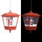 vidaXL Felinar suspendat cu LED și Moș Crăciun, roșu, 27x27x45 cm