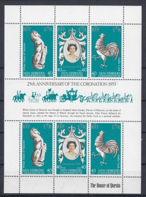 New Hebrides 1978 - Regalitate - QUEEN ELISABETH - 25 Ani de la Incoronare - MNH foto