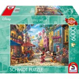 Puzzle Thomas Kinkade - Disney - Mickey si Minnie in Mexico 6000, Schmidt