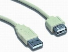 CABLU USB GEMBIRD prelungitor, USB 2.0 (T) la USB 2.0 (M), 0.75m, alb, &amp;quot;CC-USB2-AMAF-75CM/300&amp;quot; (timbru verde 0.08 lei) foto