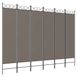 Cumpara ieftin Paravan de camera cu 6 panouri, antracit, 240x200 cm, textil