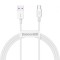 Cablu Date si Incarcare USB-A - USB-C Baseus Superior Series, 66W, 1m, Alb CATYS-02