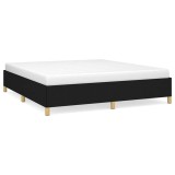 Cumpara ieftin Cadru de pat cu arcuri, negru, 160x200 cm, textil