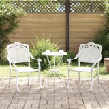VidaXL Set scaune de grădină, 2 buc., alb, aluminiu turnat