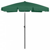Umbrelă de plajă, verde, 180x120 cm, vidaXL