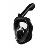 Masca snorkeling cu tub, Trizand, neagra, sistem antiaburire, suport camera, marime S/M