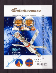 Ungaria 1980 - Intercosmos colita ndt cu semnatura astronautului foto