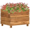 Strat inaltat Gossi, 50x40x38 cm, lemn tec reciclat, otel, maro/argintiu/negru/gri, suport ghiveci, gradina/terasa