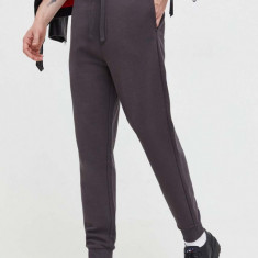 HUGO pantaloni de trening din bumbac culoarea gri, uni 50489617