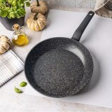 Tigaie din aluminiu turnat, marmorata, neagra, 28cm, Klausberg