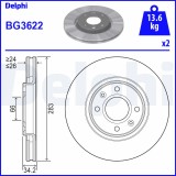 DELPHI BG3622 Disc frana