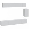 Set dulap TV, 6 piese, alb, lemn prelucrat