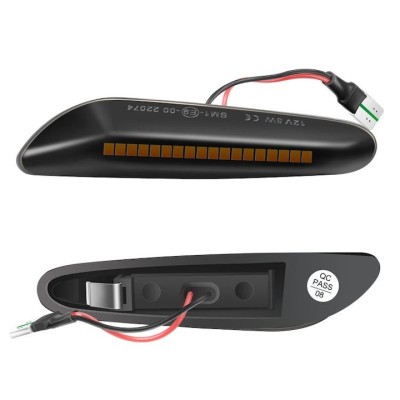 Set 2 lampi semnalizare secventiala, LED, Compatibil cu BMW E46 E36 E90 E91 E60 E61 E87 E88 E92 E93 X1 E84 X3 E83 X5 E53 E81, Negru foto