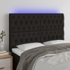 VidaXL Tăblie de pat cu LED, negru, 160x7x118/128 cm, textil 3122768