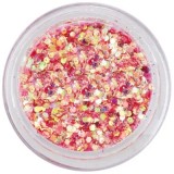 Paiete de 1mm &icirc;n pulbere de sclipici - hexagoane roşu deschis, INGINAILS