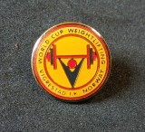 Insigna Sportiva - CUPA MONDIALA de HALTERE WORLD CUP WEIGHTLIFTING - VIGRESTAD I.K. / NORVEGIA&rdquo;