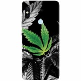 Husa silicon pentru Xiaomi Mi A2 Lite, Trippy Pot Leaf Green