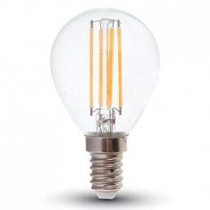 Bec cu filament LED V-tac, E14, P45, 6W, 2700K, lumina cald