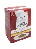 PURINAgourmet Mon Petit, 3 arome (Pui, Rață, Curcan), pachet mixt, plic hrană umedă pisici, (&icirc;n sos), 50g x 6, Purina