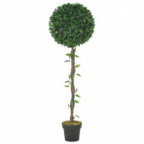Plantă artificială dafin cu ghiveci, verde, 130 cm, mia