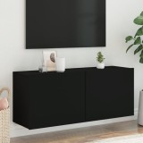 Cumpara ieftin Comodă TV de perete, negru, 100x30x41 cm