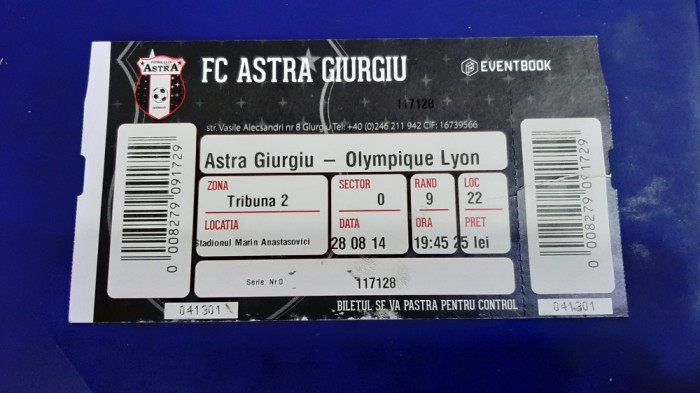 Bilet Astra Giurgiu - Olympique Lyon