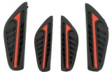 Protectii Auto Usi ALM Negru/Rosu - Set 4 Bucati - Protectie Portiere Impact