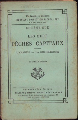 HST C4119N Les sept p&amp;eacute;ch&amp;eacute;s capitaux L&amp;rsquo;avarice La gourmandise par Eugen Sue 1887 foto
