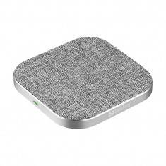 Incarcator wireless Sandberg, 15 W, USB-C, aluminiu/textil, Gri