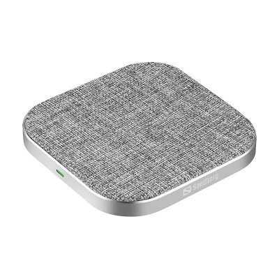 Incarcator wireless Sandberg, 15 W, USB-C, aluminiu/textil, Gri foto