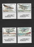 Israel 1985 - Aviatie, avioane, serie neuzata cu tab