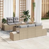 VidaXL Set de canapele pentru grădină 6 pcs Bej, Gri 55 x 55 x 37 cm
