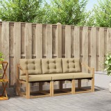 vidaXL Set Canapele Exterior Lemn Acacia 3 Piese Alb Bej Confortabil Rezistent Vreme