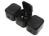 Conector alimentare AC 2P+PE, 250VAC, 16A, negru - ABEX