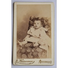 CDV Atelier Romania Bucuresti Bucuresci Bucarest L. Waisman - Copil / bebeluș - datat 1900