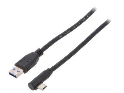 Cablu USB 3.0 A la C unghi 0,5m negru foto