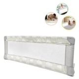 Barieră de protecție pliabilă pentru pat, 120x43.5 cm, model stele și nori, alb, CMCLASS