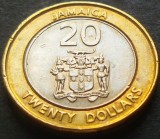 Cumpara ieftin Moneda exotica - bimetal 20 DOLARI - JAMAICA, anul 2001 *cod 3155 B, America de Nord