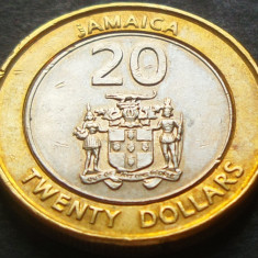 Moneda exotica - bimetal 20 DOLARI - JAMAICA, anul 2001 *cod 3155 B
