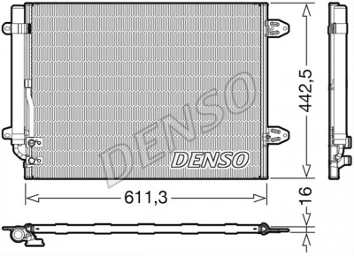 Condensator climatizare AC Denso, VOLKSWAGEN PASSAT (B6/B7), 2005-2014; PASSAT CC, 2008-2012; CC, 05.2015-12.2016; motor 1,6 TDI; 2,0 TDI, aluminiu/ foto