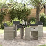 vidaXL Set de masă pentru grădină 5 pcs Gri deschis poliratan