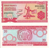 Burundi 20 Francs 2007 UNC Bancnota Africa Neutilizata