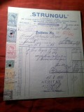 Factura cu Antet 1943 Societatea Strungul , 7 Timbre Fiscale