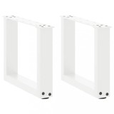 Cumpara ieftin Picioare pentru masuta de cafea in forma de U, 2 buc., alb, 30x(30-31) cm, otel