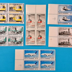 TIMBRE ROMANIA LP1379/1995 -Mijloace de transport I -Bloc de 4 timbre MNH