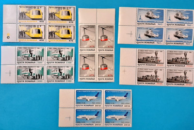 TIMBRE ROMANIA LP1379/1995 -Mijloace de transport I -Bloc de 4 timbre MNH foto