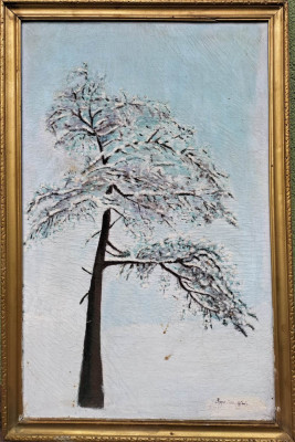 Ion Popa-&amp;quot;Iarna&amp;quot;, pictură, datată 1975 foto