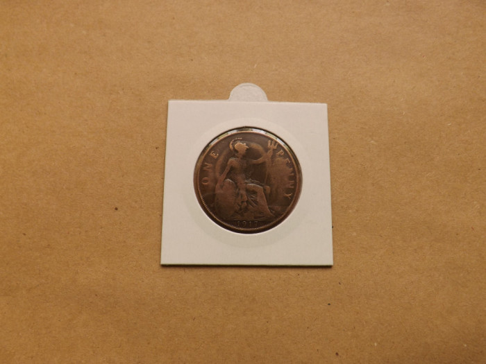 Marea Britanie / Anglia 1 Penny 1917 - C 1 ( defect de batere )