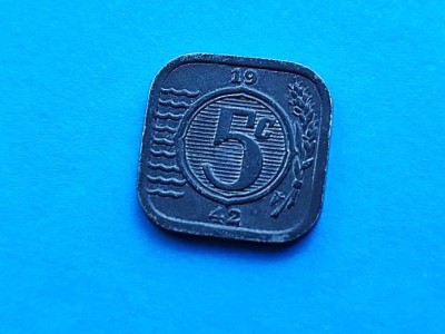 5 Cents 1942 Olanda-RAR! foto